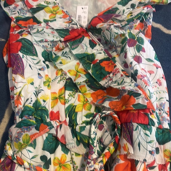 J.CREW Ruffle Front Maxi Dress  in Ratti Island Botanical Print NWT - Picture 4 of 5